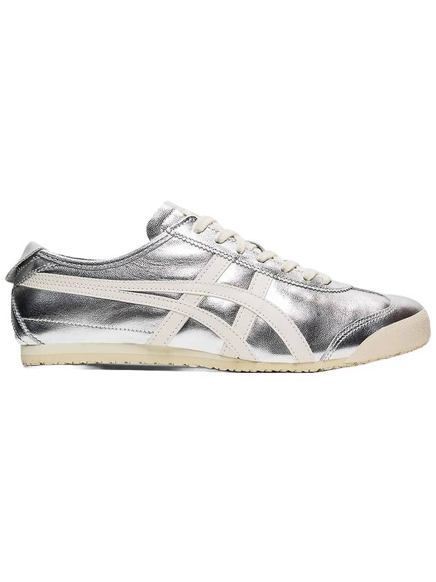 Mexico 66 Leather Low Top Sneakers Silver Off-White - ONITSUKA TIGER - BALAAN 1