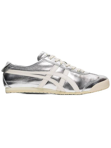 Mexico 66 Leather Low Top Sneakers Silver Off-White - ONITSUKA TIGER - BALAAN 1