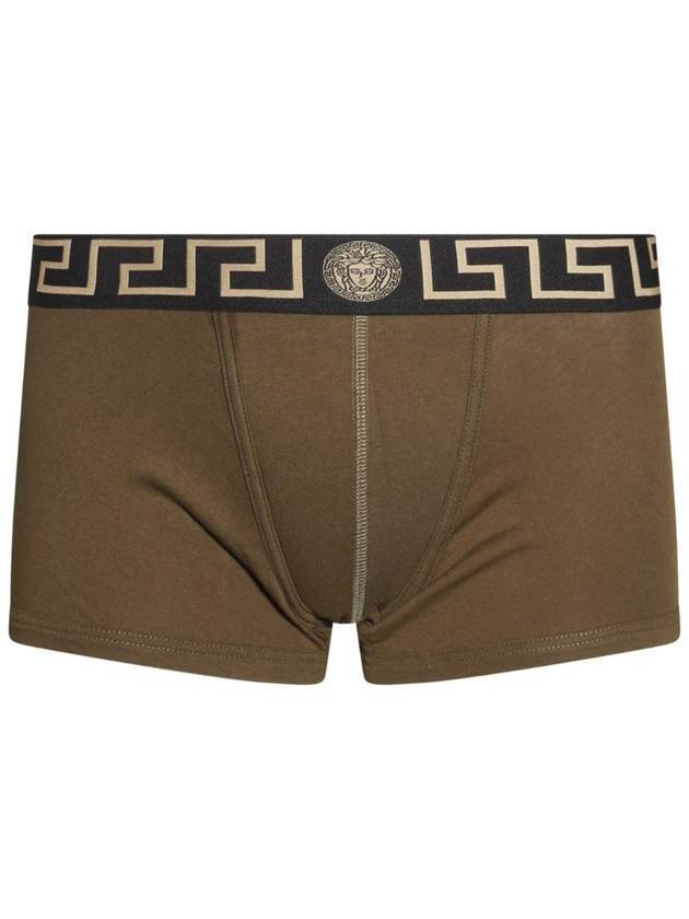 Men's Greca Border Stretch Boxer Briefs Brown - VERSACE - BALAAN 1