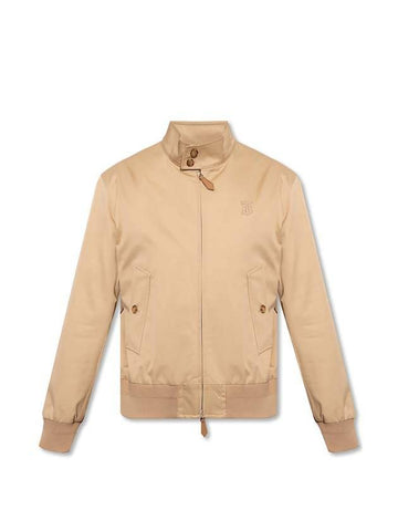 Men s Monogram Motif Cotton Harrington Bomber Jacket Beige - BURBERRY - BALAAN 1