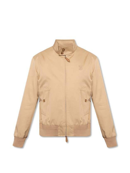 Men's Monogram Motif Cotton Harrington Bomber Jacket Beige - BURBERRY - BALAAN 1