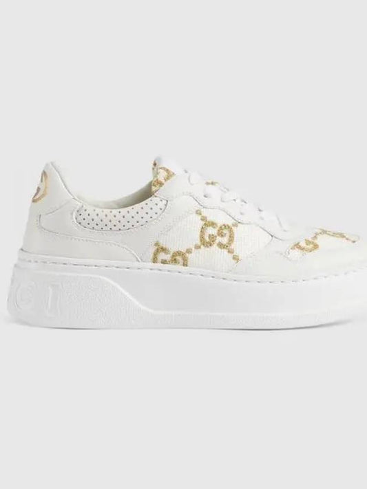 GG Panel Leather Low Top Sneakers White - GUCCI - BALAAN 2