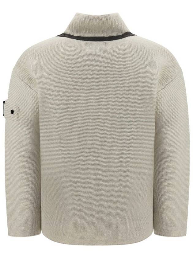 Shadow Reverse Stockinette Stitch Knit Track Jacket White - STONE ISLAND - BALAAN 6