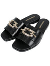 Women's Gancini Slippers Black - SALVATORE FERRAGAMO - BALAAN 3