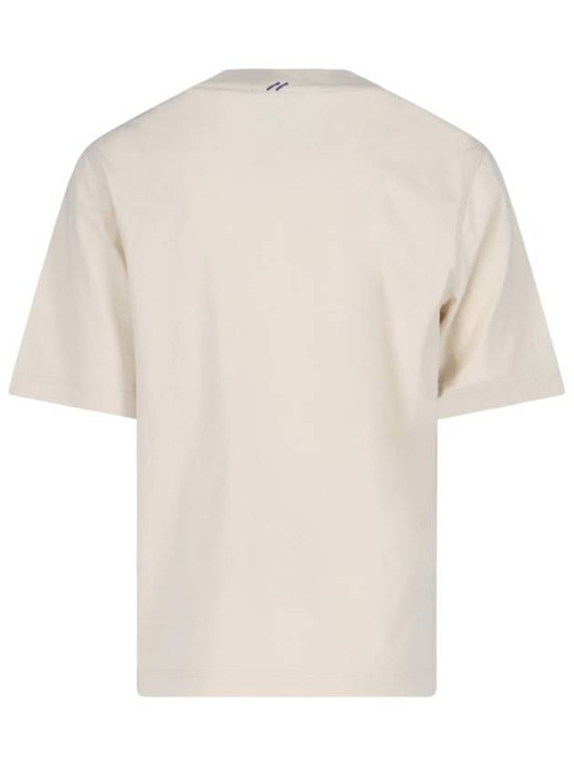 Cotton Short Sleeve T-Shirt Ivory - BURBERRY - BALAAN 3