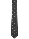 Skull Polka Dot Silk Tie Black - ALEXANDER MCQUEEN - BALAAN.