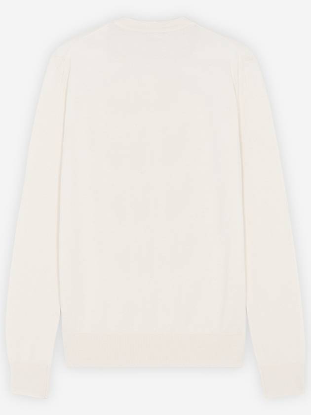 Pique Fox Head Round Neck Knit Top Ecru - MAISON KITSUNE - BALAAN 3