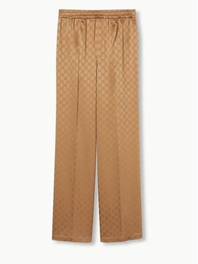 GG jacquard wide pants camel - GUCCI - BALAAN 2