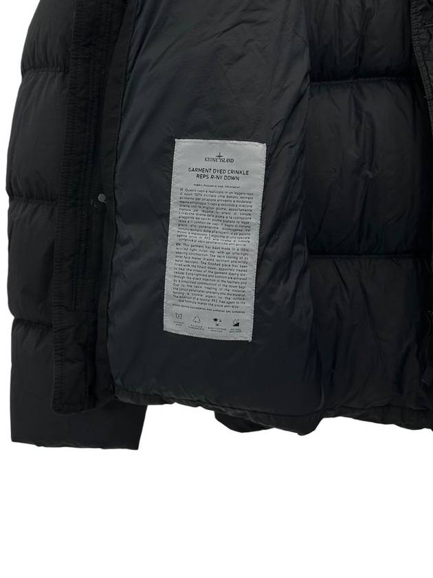 Garment Dyed Crinkle Reps Down Padding Black - STONE ISLAND - BALAAN 7