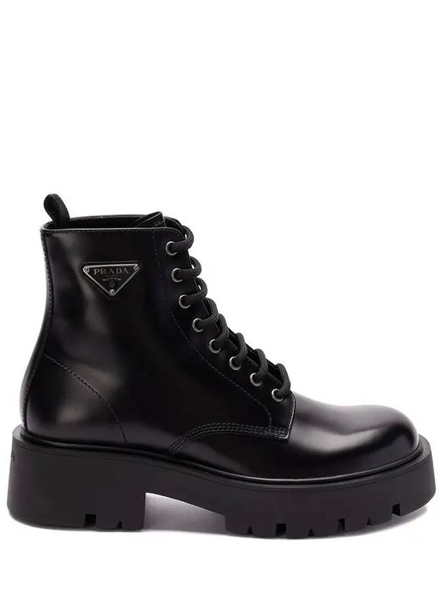 Logo embellished leather combat boots 2TG242FG000B4L - PRADA - BALAAN 2