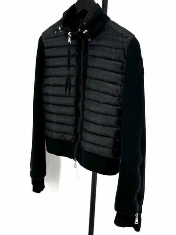 Black Waffen Women s Padded Zip Up Jacket - MONCLER - BALAAN 1