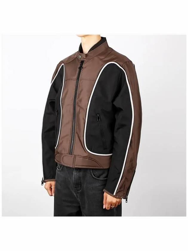 J-Blink Color Block Biker Jacket Black Brown - DIESEL - BALAAN 3