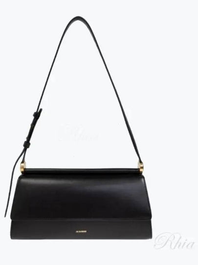 Ghost Foldover Top Shoulder Bag Black - JIL SANDER - BALAAN 2