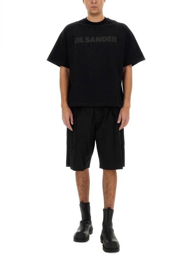 Logo Print Short Sleeve T-Shirt Black - JIL SANDER - BALAAN 3