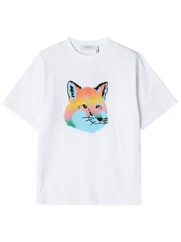 Vibrant Fox head Easy Short Sleeve T-Shirt White - MAISON KITSUNE - BALAAN 3