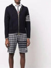 Hector Jacquard Back Diagonal Striped Cotton Zip-up Hoodie Navy - THOM BROWNE - BALAAN 5