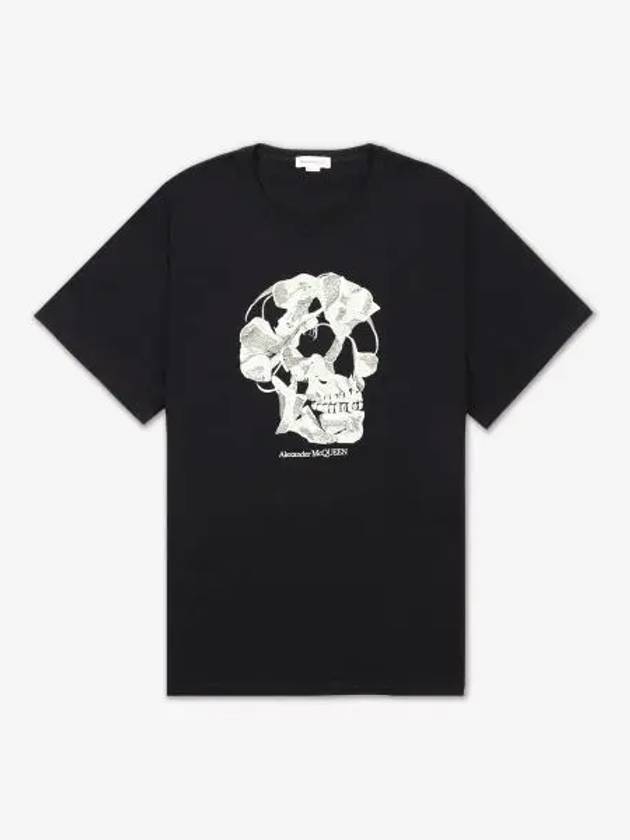 Skull Embroidery Short Sleeve T-Shirt Black - ALEXANDER MCQUEEN - BALAAN 2