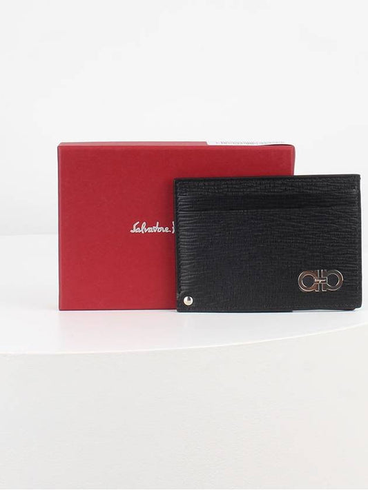 slim card wallet ID case Gancini silver encrusted black 66A061 0685194 - SALVATORE FERRAGAMO - BALAAN 1