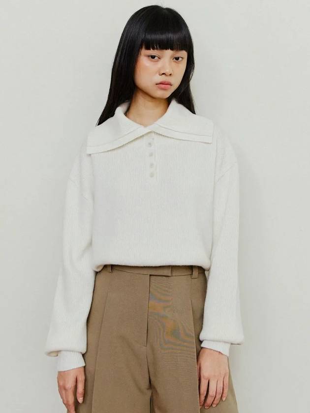 Open Collar Knit Top Ivory - LESEIZIEME - BALAAN 4