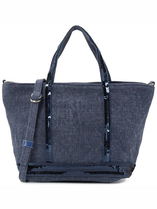 Cabas Mini Tote Bag Denim - VANESSA BRUNO - BALAAN 2