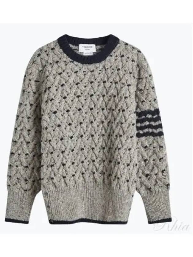 4 Bar Cable Knit Top Grey - THOM BROWNE - BALAAN 2