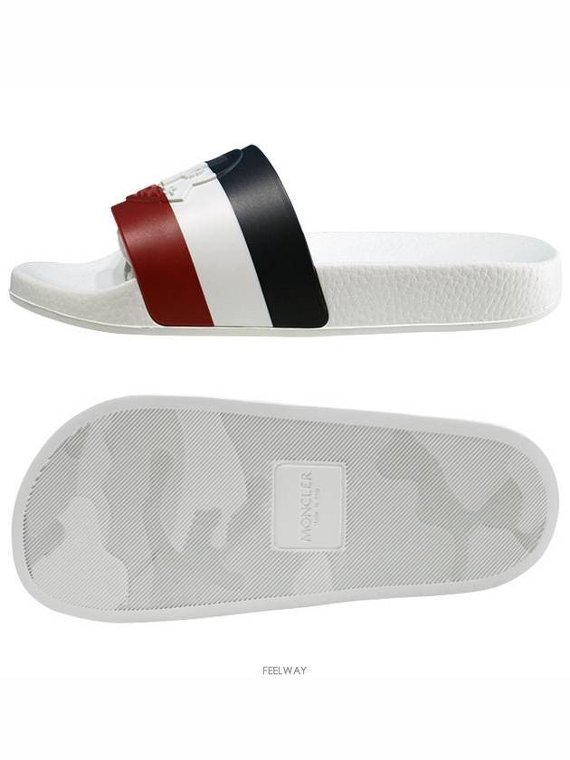 Striped Slippers White - MONCLER - BALAAN 6