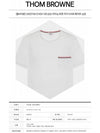 Men's Medium Weight Jersey Tipped Pocket Crewneck Short Sleeve T-Shirt White - THOM BROWNE - BALAAN 3