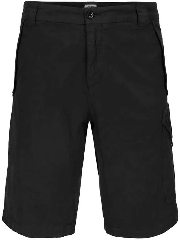 Lens Wappen Twill Stretch Cargo Shorts Black - CP COMPANY - BALAAN 2