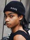 Unisex Signature Embroidery Beanie Black - LMN3011 - BALAAN 1