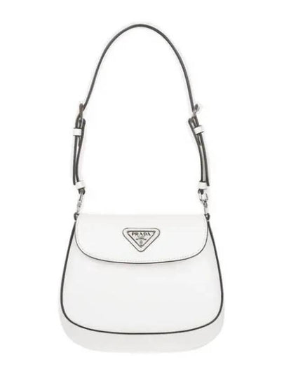 Cleo Brushed Leather Mini Shoulder Bag White - PRADA - BALAAN 2