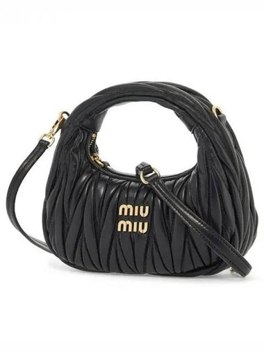 Materasse Nappa Leather Mini Hobo Bag Black 5BP078 AN88 F0002 1213681 - MIU MIU - BALAAN 1