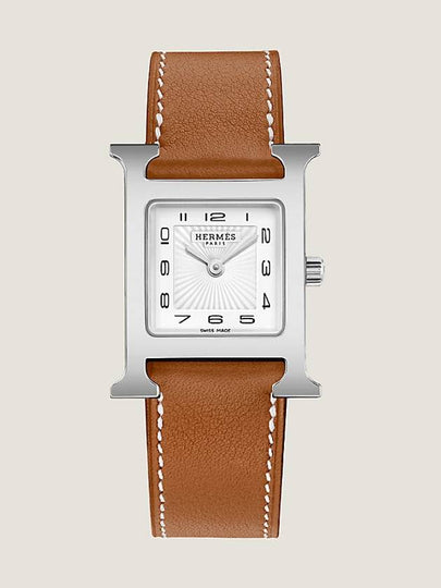 Women's H Heure Watch 25mm Silver Brown - HERMES - BALAAN 2