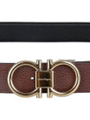 Gancini Reversible Adjustable Calfskin Leather Belt Black Brown - SALVATORE FERRAGAMO - BALAAN 9