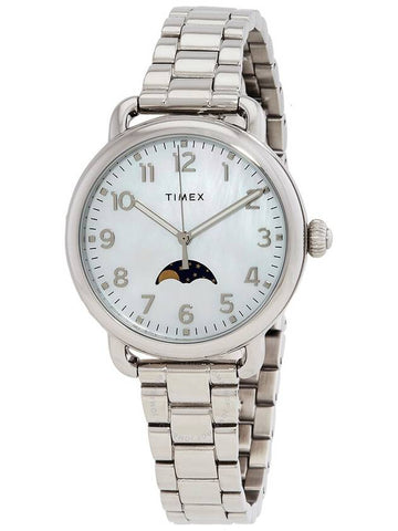 Timex Standard Moonphase Quartz Mother of Pearl Dial Ladies Watch TW2U98300 - TIMEX - BALAAN 1