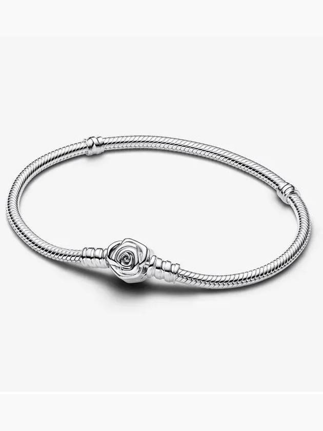 Moments Rose In Bloom Clasp Snake Bracelet Silver - PANDORA - BALAAN 1