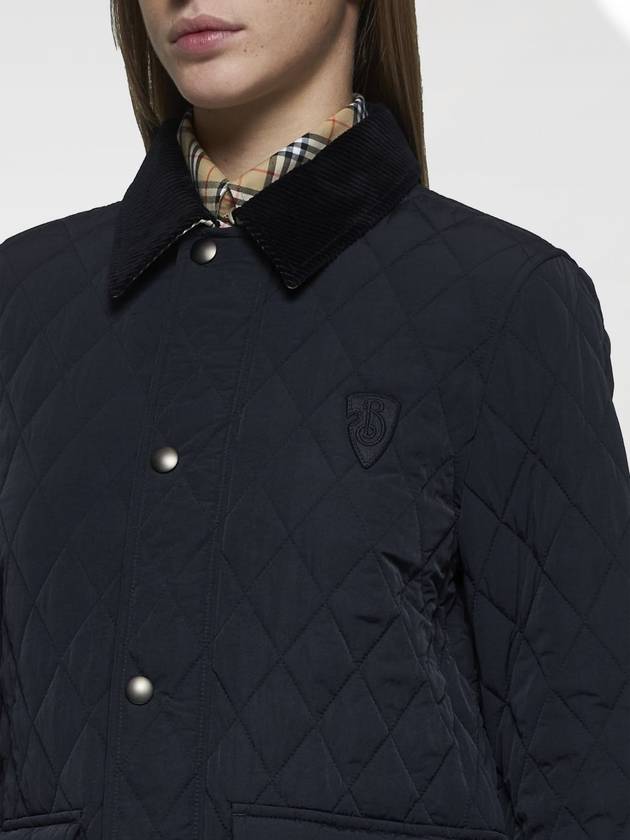 Corduroy Collar Quilted Jacket Black - BURBERRY - BALAAN 4