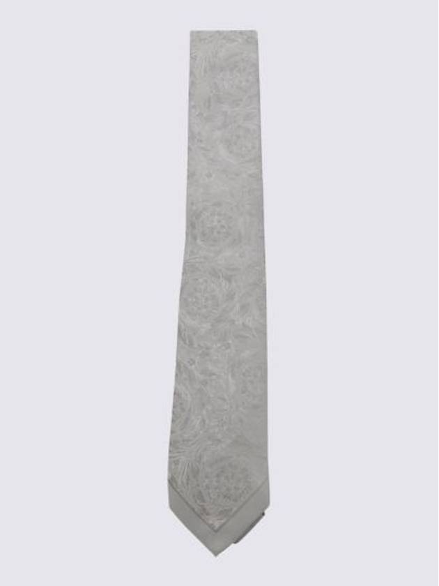 Barocco Jacquard Silk Tie Pearl Grey - VERSACE - BALAAN 2