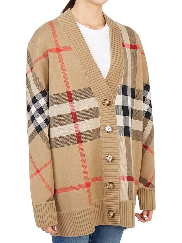 Check Technical Wool Jacquard Cardigan Archive Beige - BURBERRY - BALAAN 4