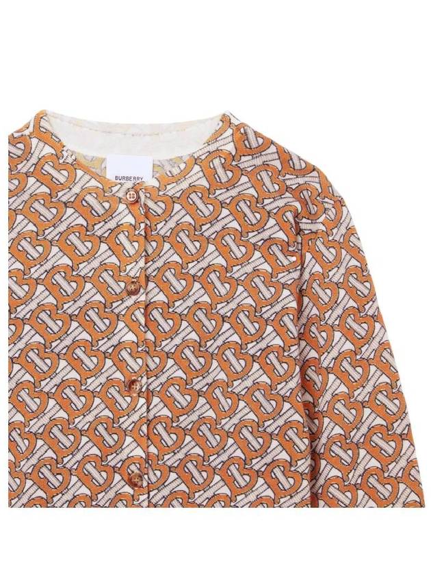 Burberry Girls Bright Orange Katrina Monogram Print Wool Cardigan, Size 4Y - BURBERRY - BALAAN 3