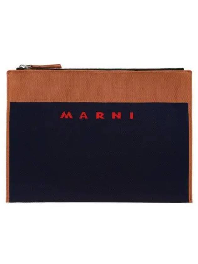 Logo Zipper Pouch Navy PHMQ0007A0 P4602 - MARNI - BALAAN 1