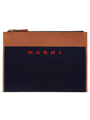 Logo Zipper Pouch Navy PHMQ0007A0 P4602 - MARNI - BALAAN 1