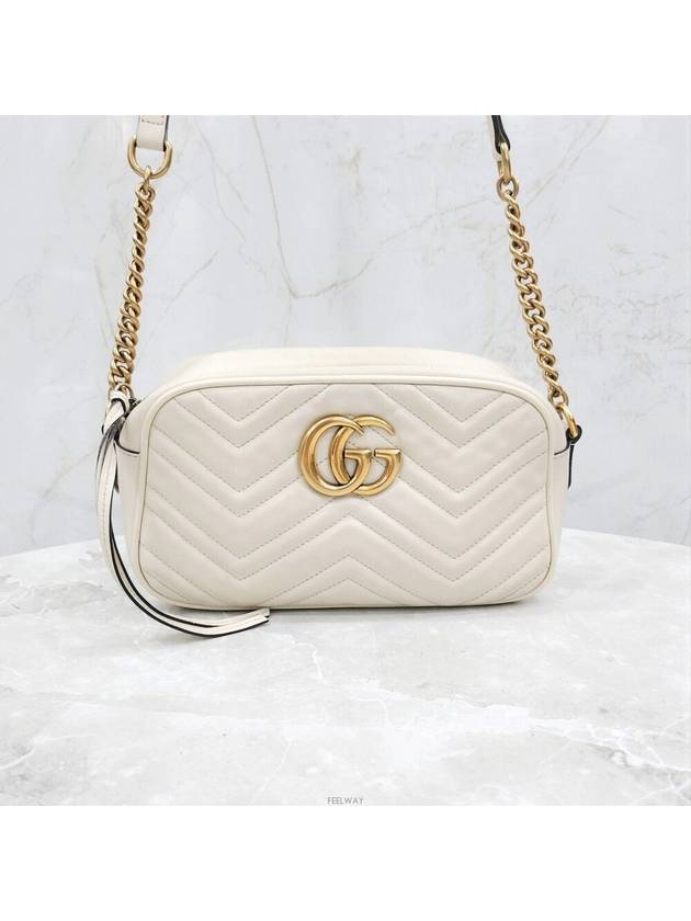 Lux You GG Marmont Ivory Small Matelasse Shoulder Bag 447632 - GUCCI - BALAAN 1