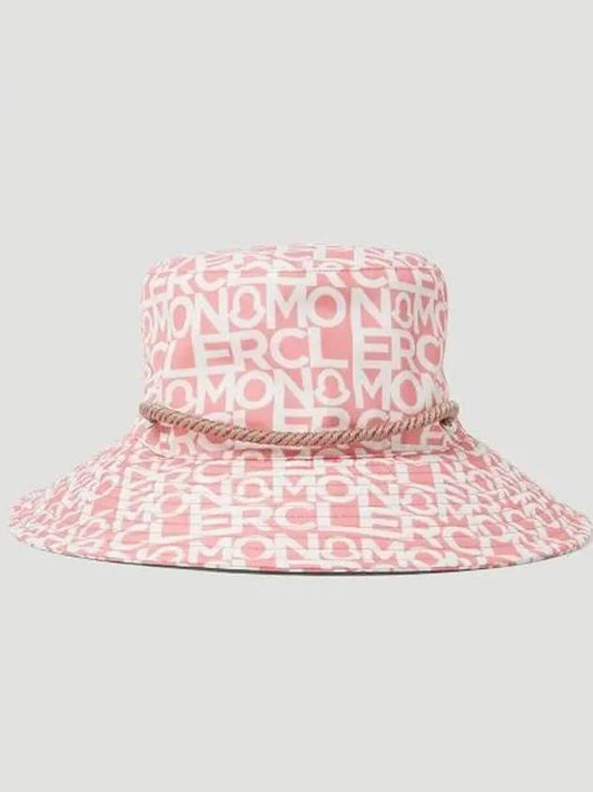 Logo Monogram Printing String Bucket Hat Pink I1093 3B00039 596S8 F40 - MONCLER - BALAAN 1