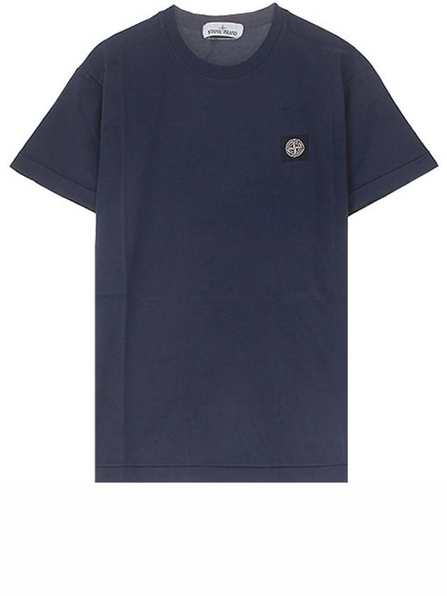 Logo Patch Short Sleeve T-Shirt Marine Blue - STONE ISLAND - BALAAN 2