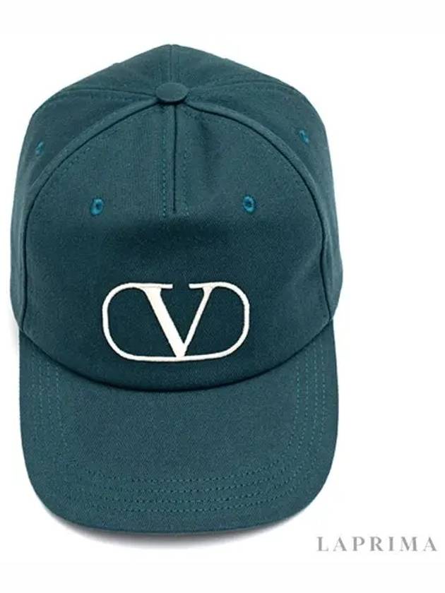 signature V logo embroidered cotton ball cap - VALENTINO - BALAAN.