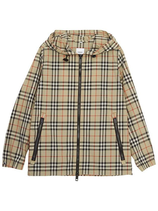 Check Hooded Jacket Archive Beige - BURBERRY - BALAAN 2