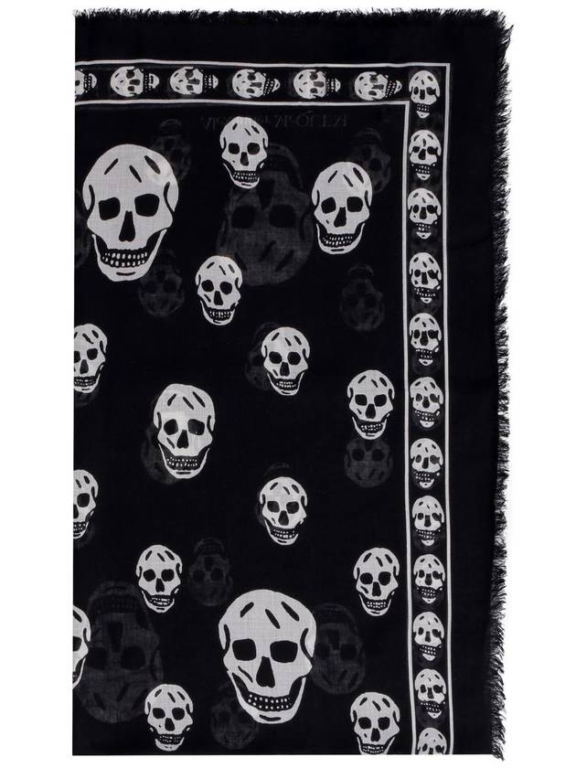 Skull Print Scarf Black - ALEXANDER MCQUEEN - BALAAN 2