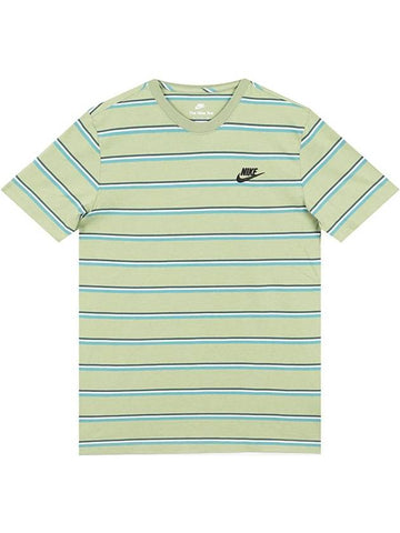 NSW Striped Short Sleeve T-Shirt Green - NIKE - BALAAN 1