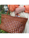 Cannage Kanpur Basket Tote Bag Tan Brown - DRAGON DIFFUSION - BALAAN 8