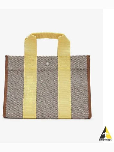 Small Traveler Oxford Tote Bag Beige Yellow Strap TRAVELLERSOXFBYLS - RUE DE VERNEUIL - BALAAN 1